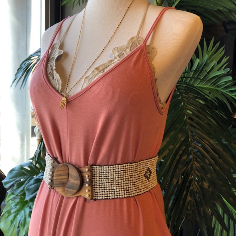 PINK SOLID MAXI DRESS - Picture 2 of 4